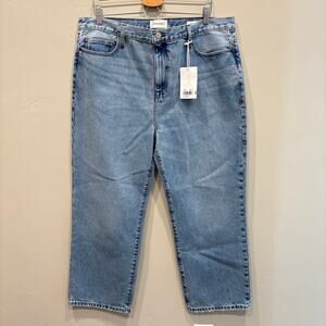 NWT Frame Le Jane Crop Straight Ankle Jeans Divine Blue - Plus Size: 32